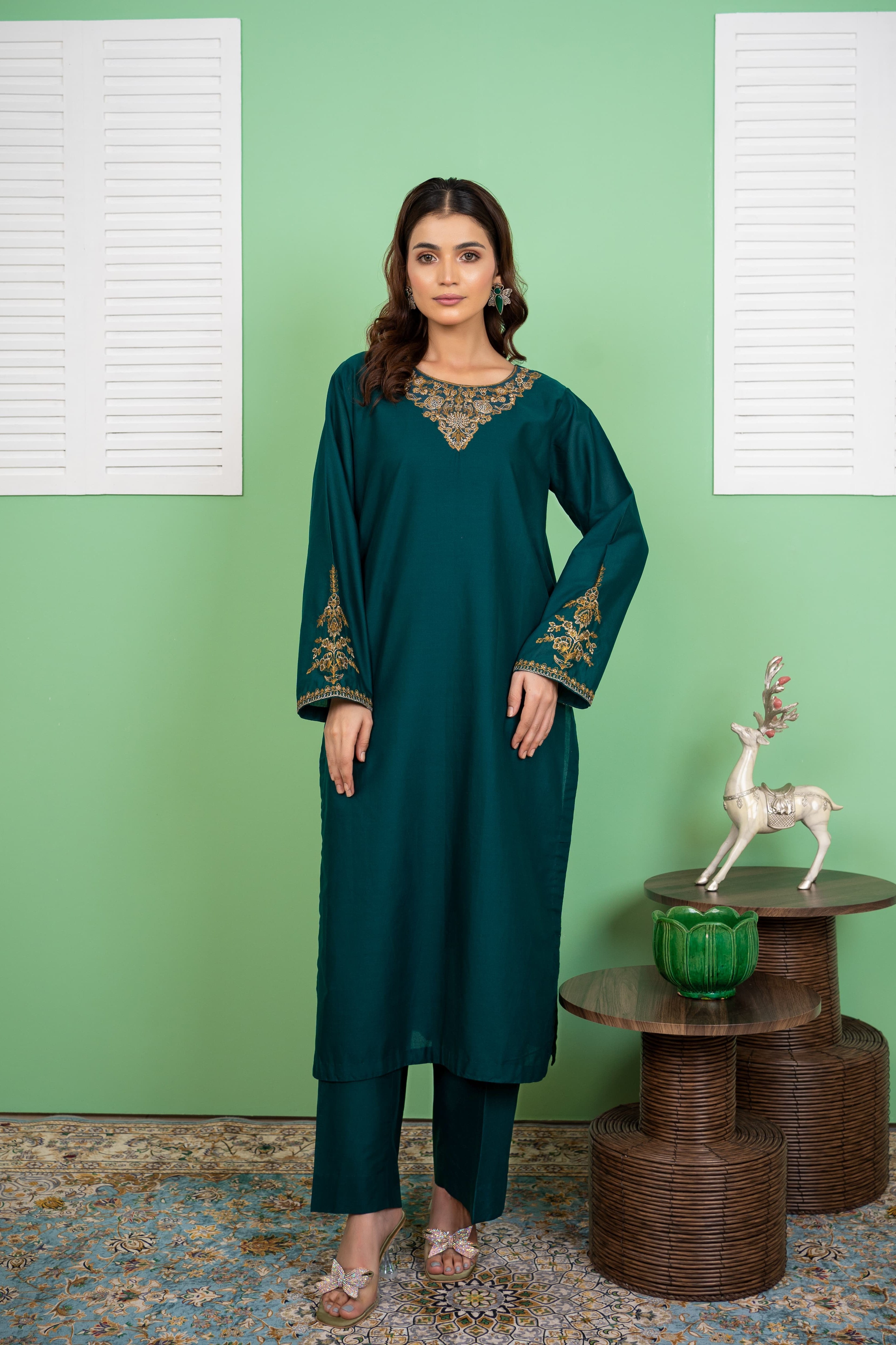Sea Light 2Pc - Embroidered Cambric Cotton Pret