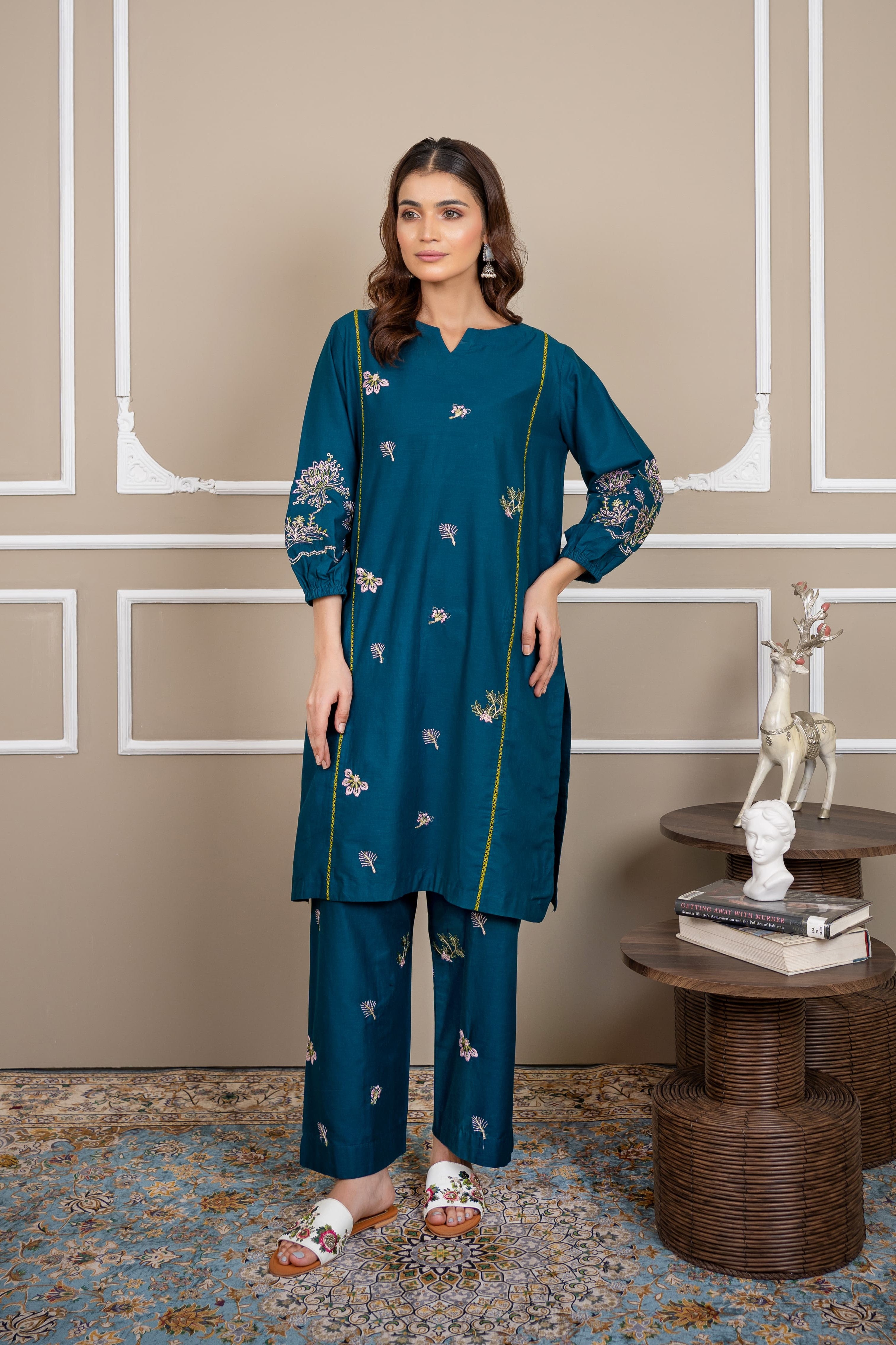 Winter Whisper 2Pc - Embroidered Cambric Cotton Pret