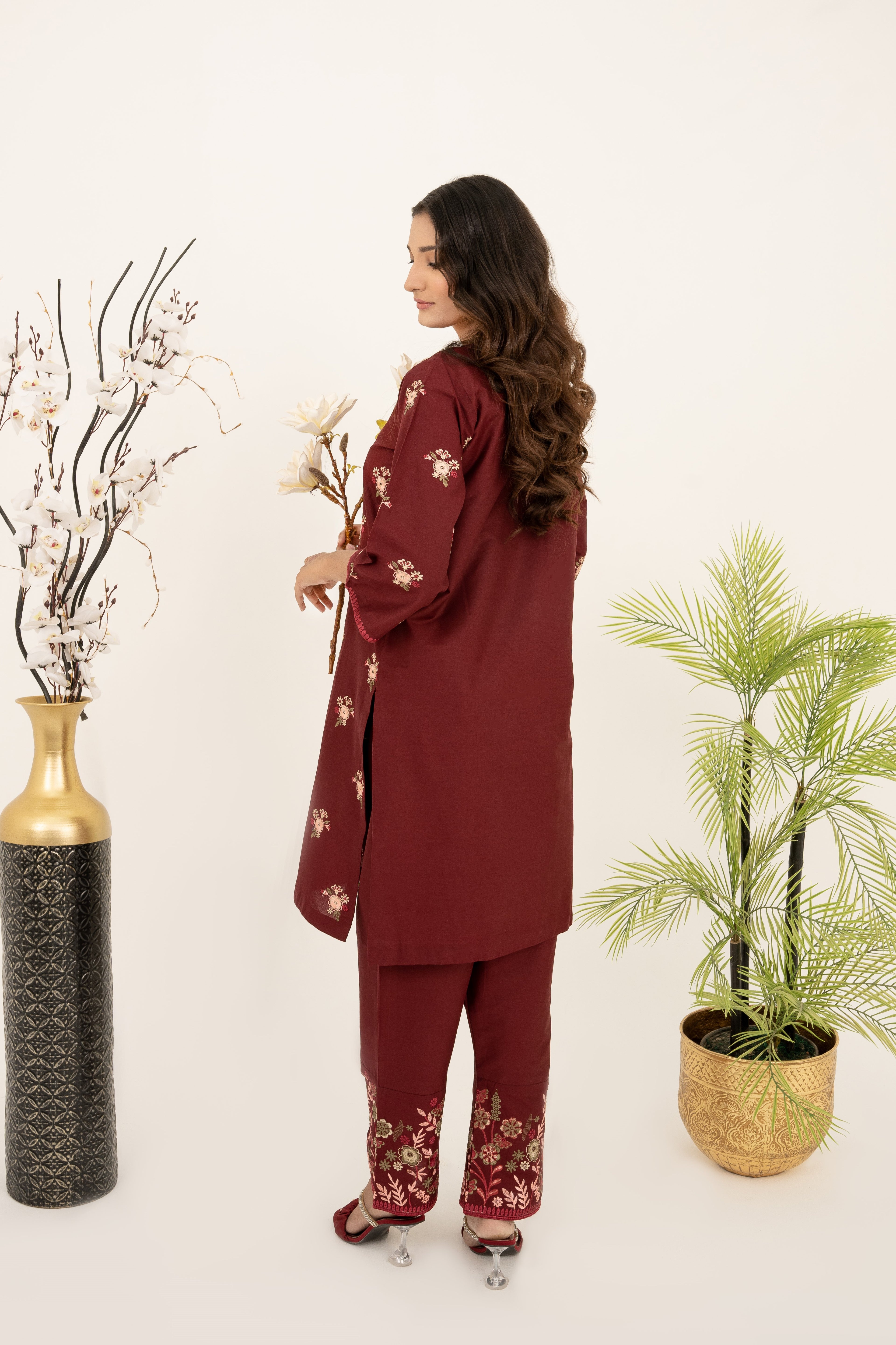 Ruby Mist 2Pc - Embroidered Cambric Cotton Pret
