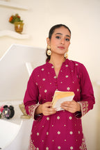 Mulberry 2Pc - Embroidered Cambric Cotton Pret