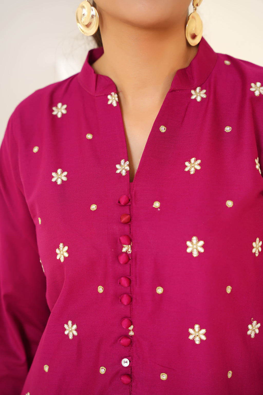 Mulberry 2Pc - Embroidered Cambric Cotton Pret