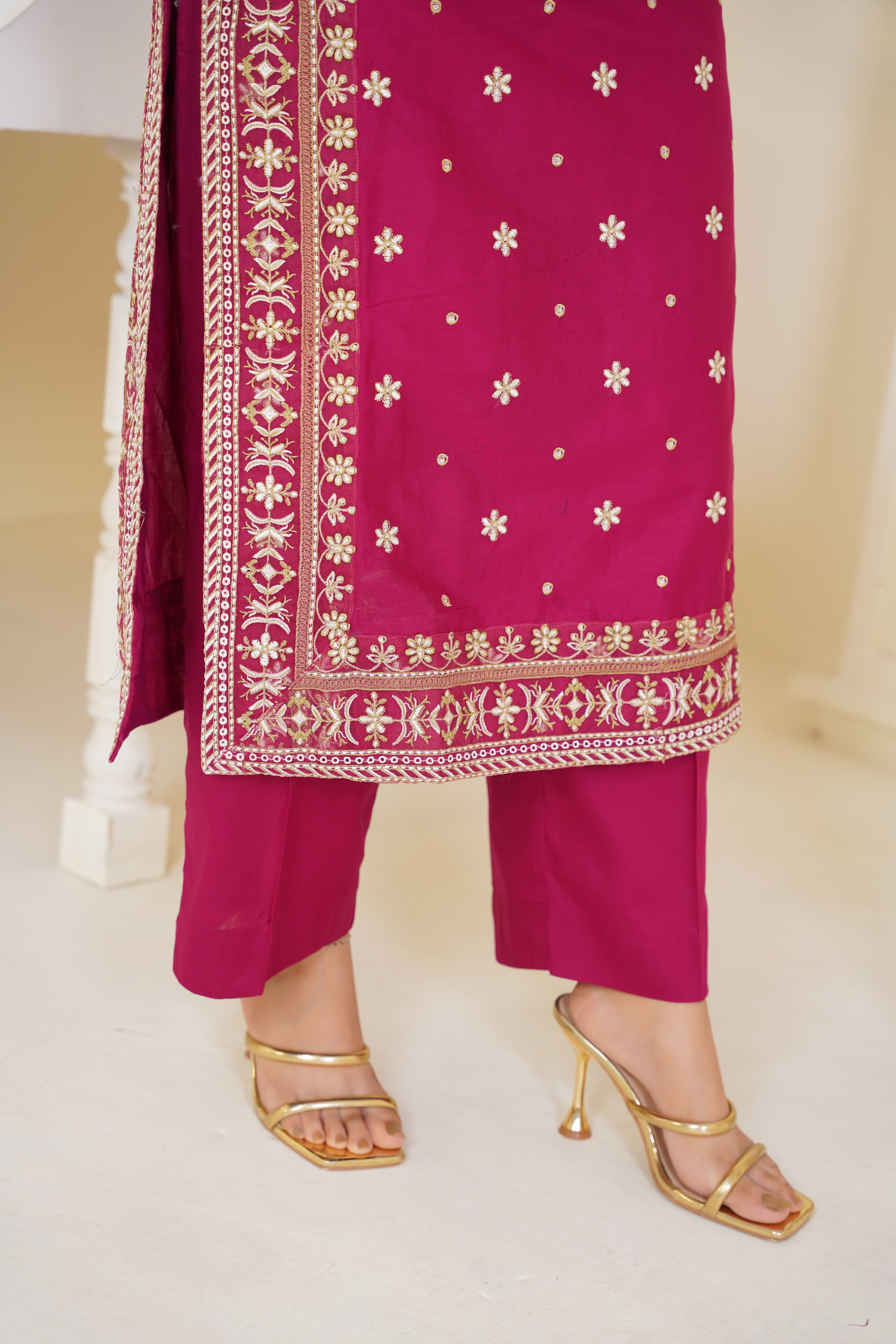Mulberry 2Pc - Embroidered Cambric Cotton Pret