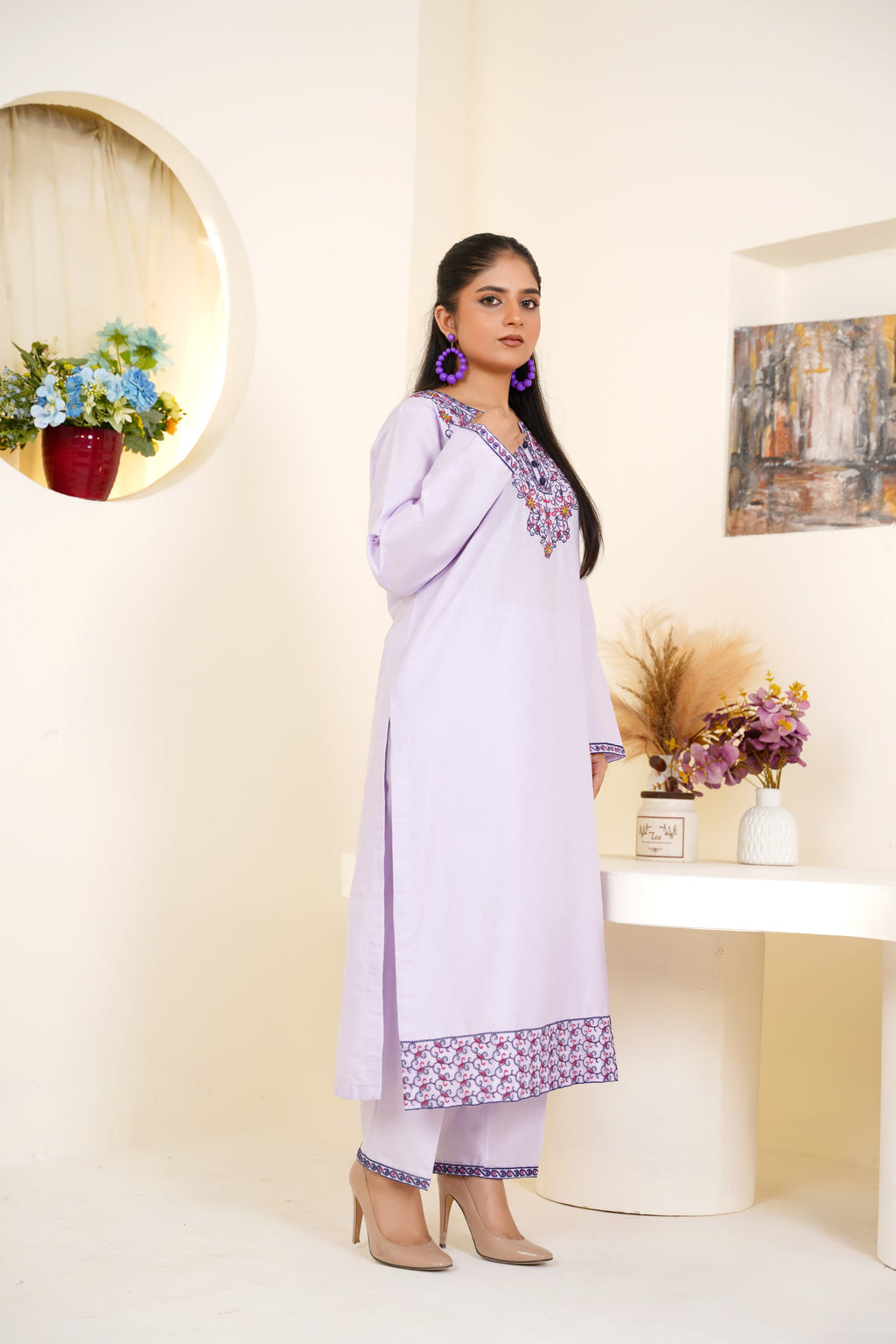Velora 2Pc - Embroidered Cambric Cotton Pret