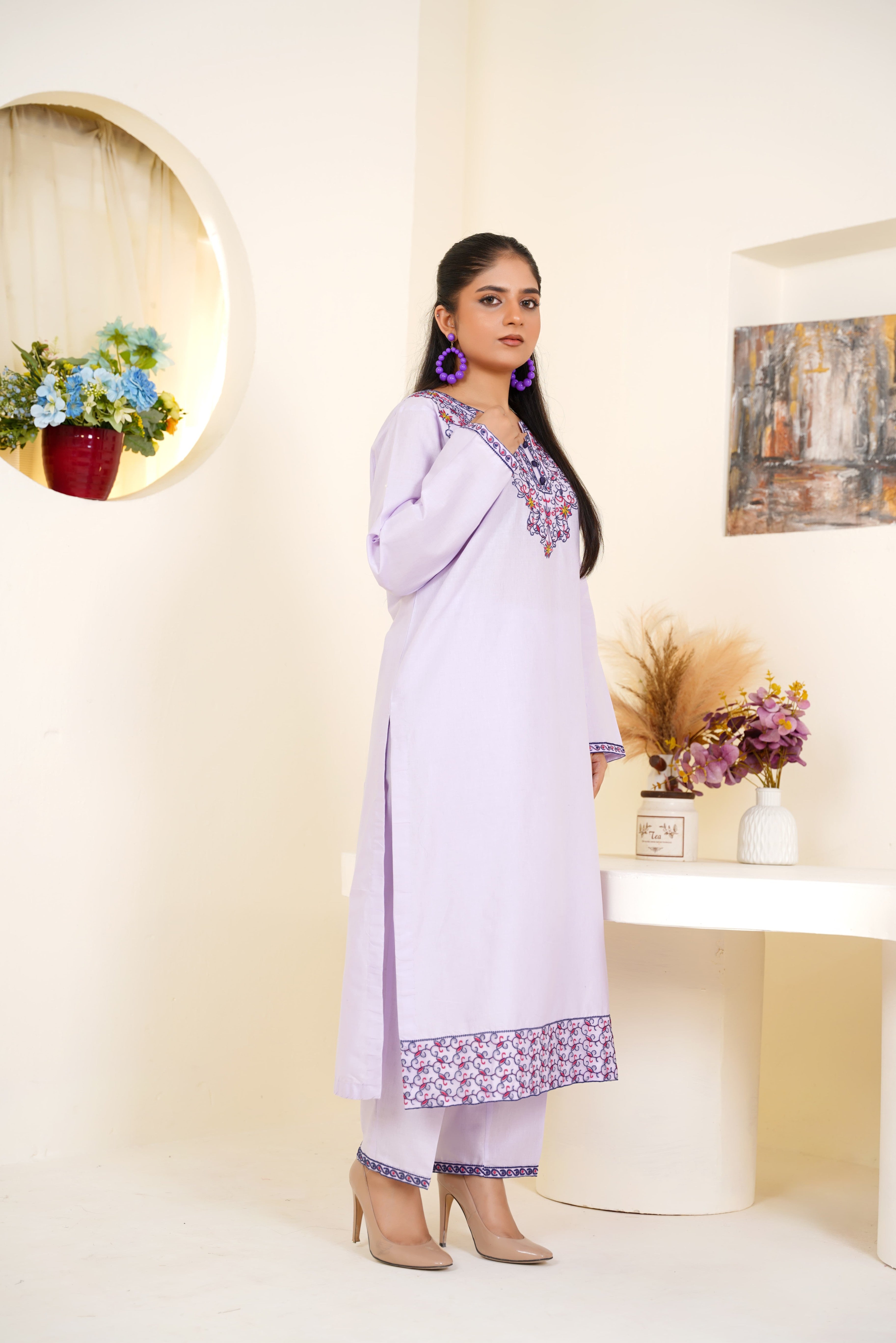 Velora 2Pc - Embroidered Cambric Cotton Pret