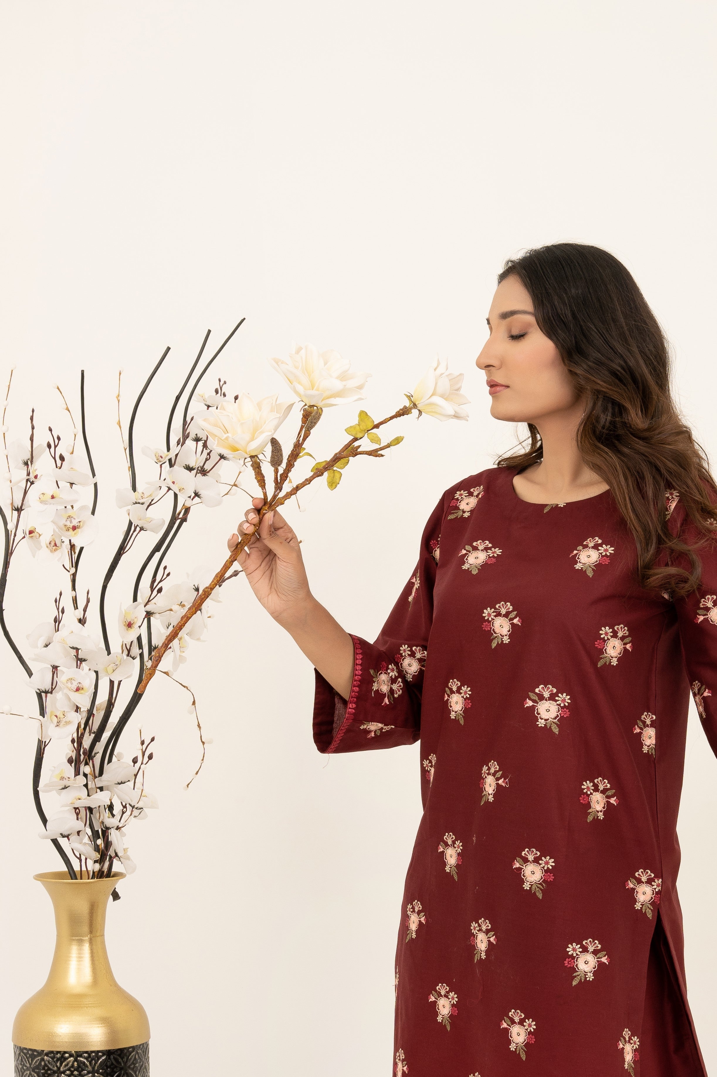Ruby Mist 2Pc - Embroidered Cambric Cotton Pret