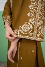Olive Bloom 2Pc - Embroidered Cambric Cotton Pret