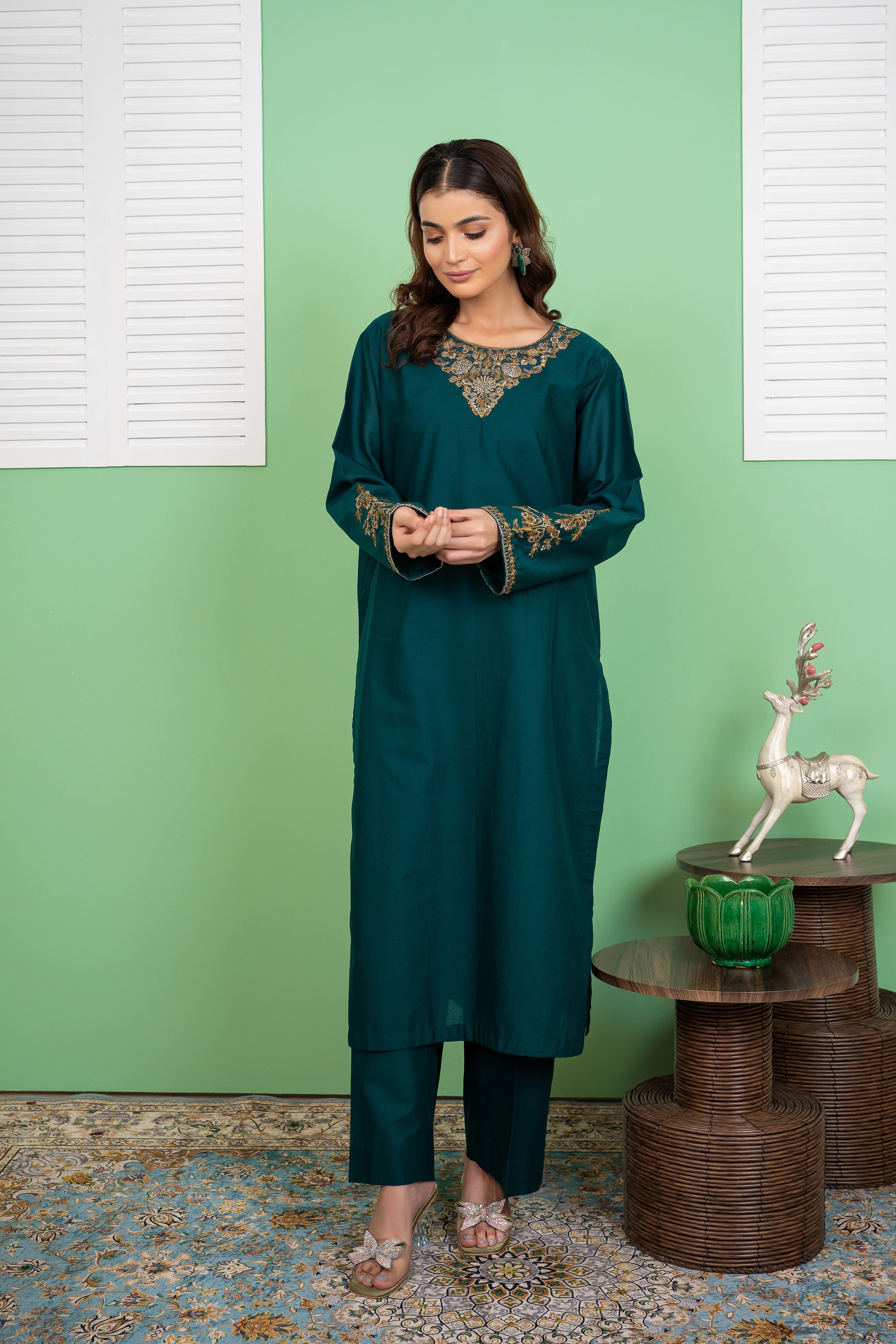 Sea Light 2Pc - Embroidered Cambric Cotton Pret