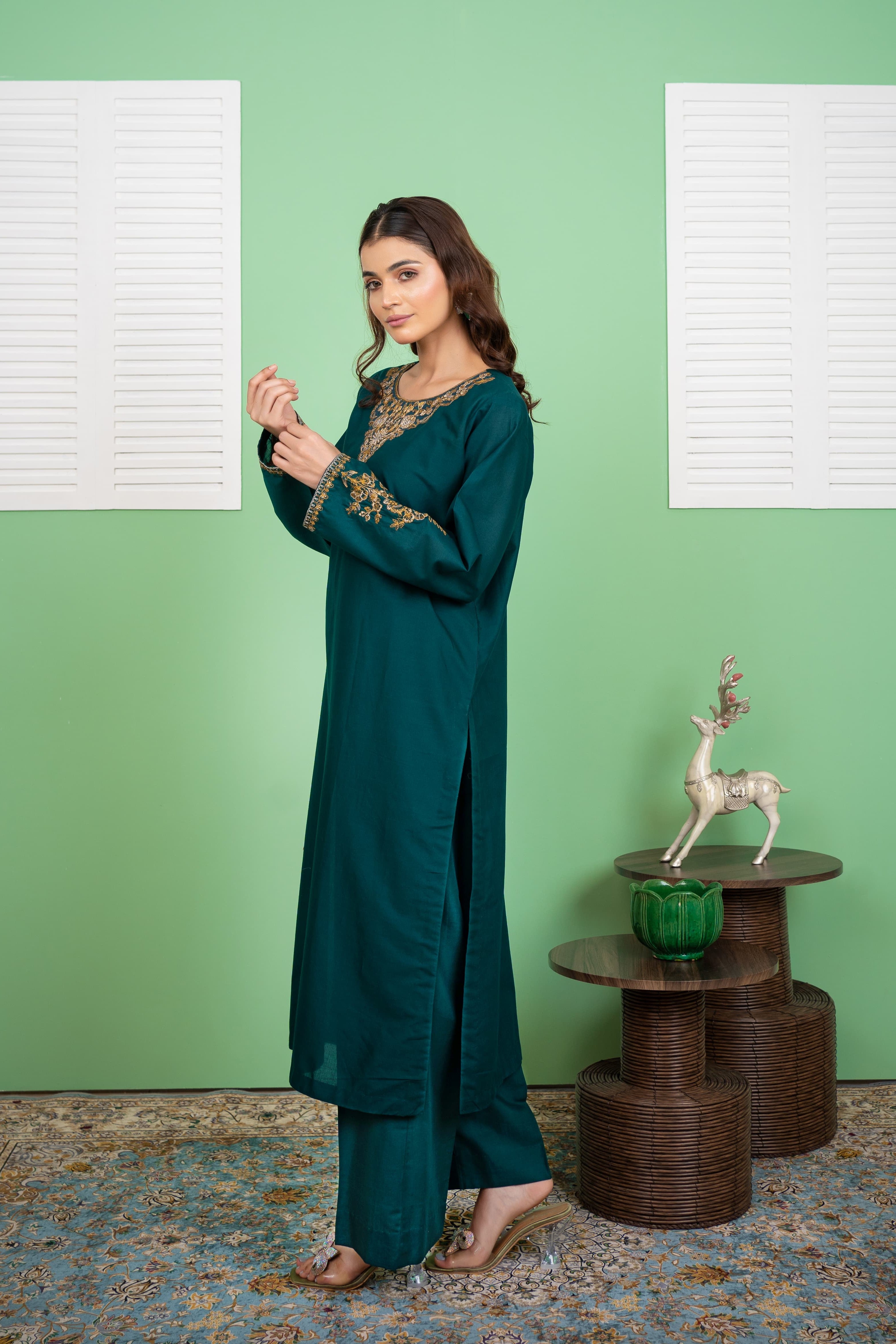 Sea Light 2Pc - Embroidered Cambric Cotton Pret