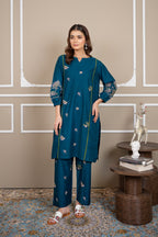 Winter Whisper 2Pc - Embroidered Cambric Cotton Pret