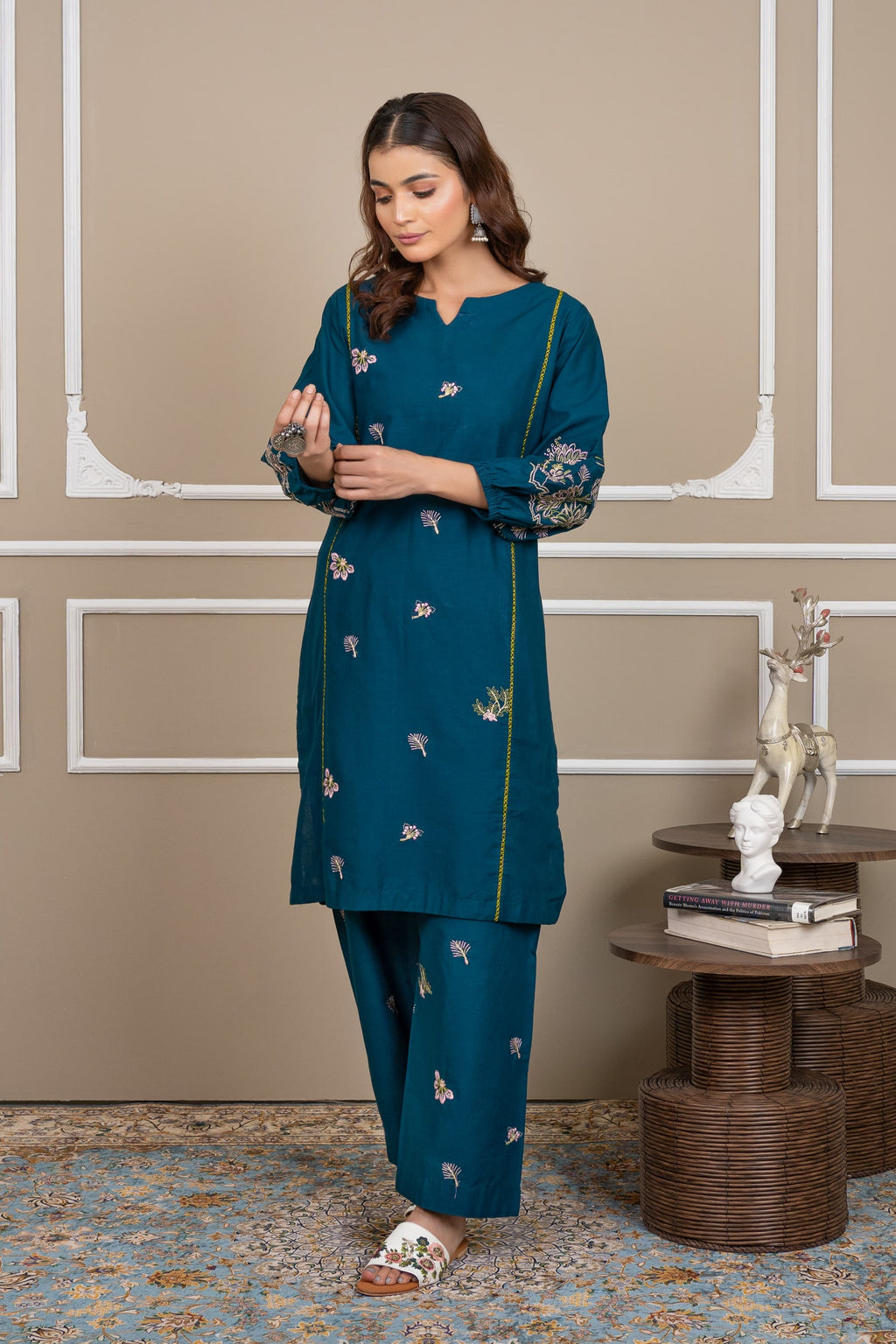 Winter Whisper 2Pc - Embroidered Cambric Cotton Pret