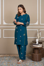 Winter Whisper 2Pc - Embroidered Cambric Cotton Pret
