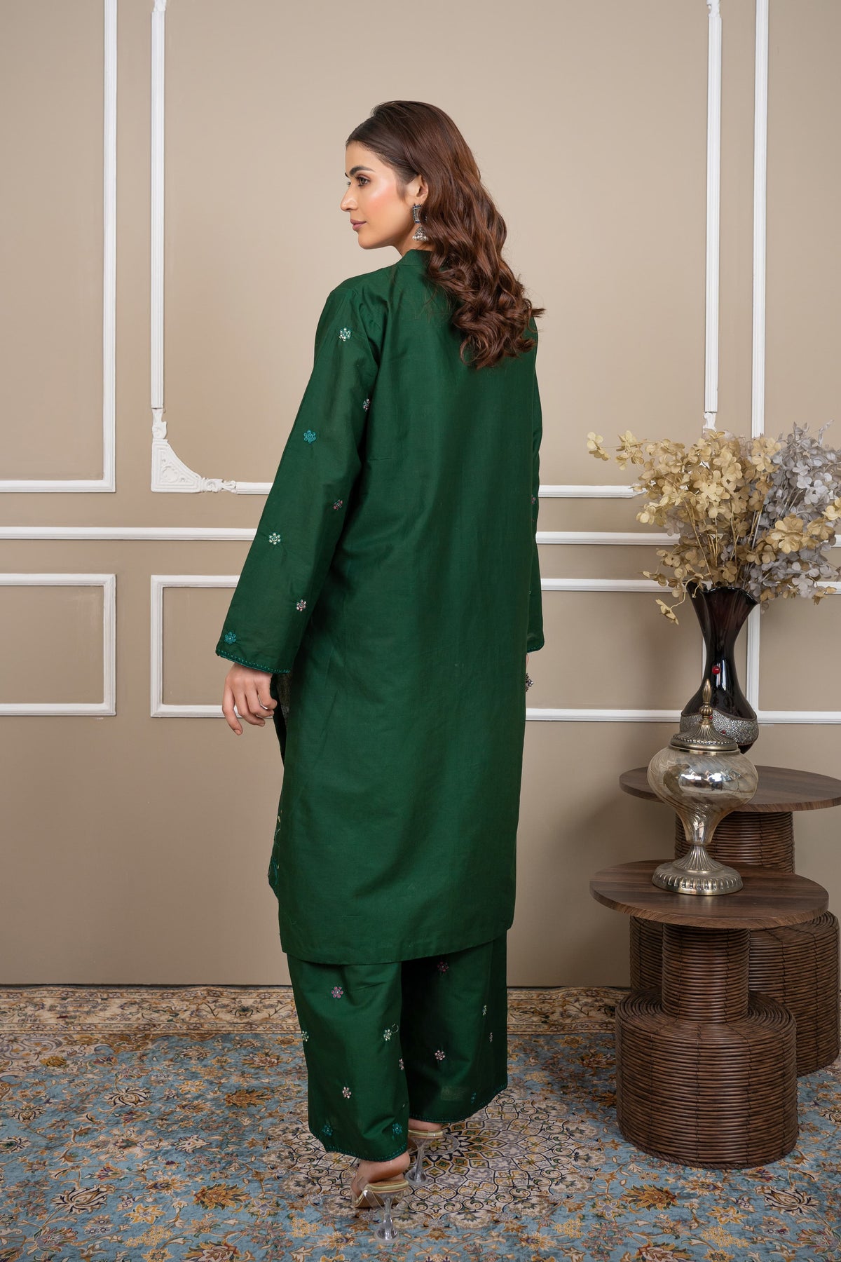 Jade Horizon 2Pc - Embroidered Cambric Cotton Pret
