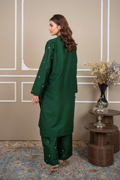 Jade Horizon 2Pc - Embroidered Cambric Cotton Pret