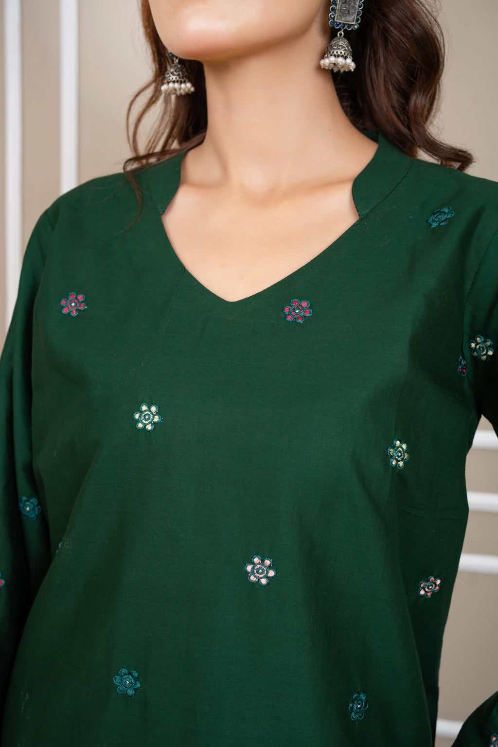 Jade Horizon 2Pc - Embroidered Cambric Cotton Pret